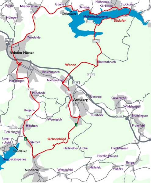 Tourenkarte Tour 1 - KurvenReich Sauerland