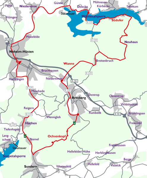 Tourenkarte Tour 2 - KurvenReich Sauerland