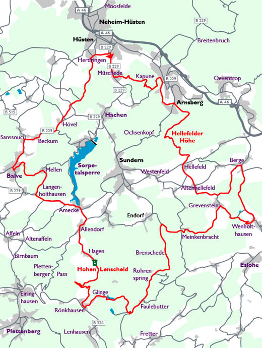 Tourenkarte Tour 4 - KurvenReich Sauerland